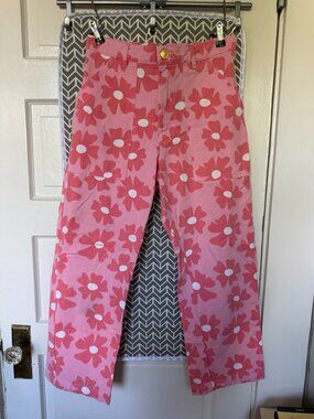 Big Bud Press Pink Floral Work Pants Size S Made in USA